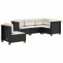 5-piece garden furniture set with black synthetic rattan cushions by , Garden sets - Ref: Foro24-3261833, Price: 352,98 €, Di...