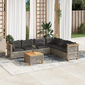 7-piece garden sofa set with gray synthetic rattan cushions by , Garden sets - Ref: Foro24-3261867, Price: 577,74 €, Discount: %