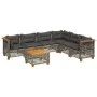 Gartensofa-Set, 7-teilig, mit grauen Polstern aus synthetischem Rattan von , Gartensets - Ref: Foro24-3261867, Preis: 577,74 ...