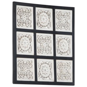 Hand-carved black and white MDF wall panel 60x60x1.5 cm by vidaXL, Wall covering - Ref: Foro24-321657, Price: 33,20 €, Discou...