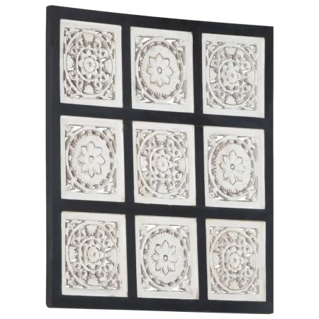 Handgeschnitztes MDF-Wandpaneel schwarz und weiß 60x60x1,5 cm von vidaXL, Wandverkleidung - Ref: Foro24-321657, Preis: 37,33 ...