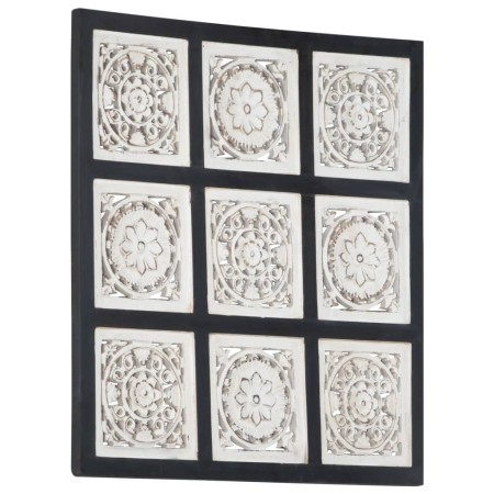 Handgeschnitztes MDF-Wandpaneel schwarz und weiß 60x60x1,5 cm von vidaXL, Wandverkleidung - Ref: Foro24-321657, Preis: 33,20 ...