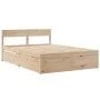 Solid pine wood bed frame with drawers 120x200 cm by , Beds and slatted bases - Ref: Foro24-3282351, Price: 261,86 €, Discoun...