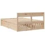 Solid pine wood bed frame with drawers 120x200 cm by , Beds and slatted bases - Ref: Foro24-3282351, Price: 261,86 €, Discoun...