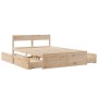 Solid pine wood bed frame with drawers 120x200 cm by , Beds and slatted bases - Ref: Foro24-3282351, Price: 266,18 €, Discoun...