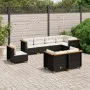 Garden sofa set with 8 pieces of black synthetic rattan and cushions. by , Garden sets - Ref: Foro24-3261899, Price: 661,60 €...