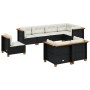 Gartensofa-Set und Kissen, 8-teilig, aus schwarzem Kunststoff-Rattan. von , Gartensets - Ref: Foro24-3261899, Preis: 575,20 €...