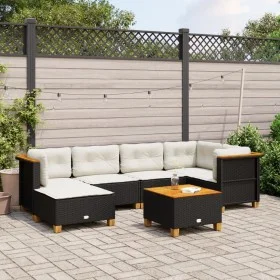 7-piece garden sofa set with black synthetic rattan cushions by , Garden sets - Ref: Foro24-3261917, Price: 522,76 €, Discoun...