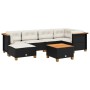 Set de sofás de jardín 7 pzas con cojines ratán sintético negro de , Conjuntos de jardín - Ref: Foro24-3261917, Precio: 453,5...