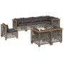 Set of garden sofas and cushions 8 pieces synthetic rattan gray by , Garden sets - Ref: Foro24-3261903, Price: 706,93 €, Disc...