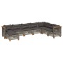 Gartensofa-Set und Kissen, 8-teilig, aus grauem Kunst-Rattan. von , Gartensets - Ref: Foro24-3261957, Preis: 669,02 €, Rabatt: %