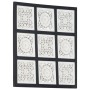 Handgeschnitztes MDF-Wandpaneel schwarz und weiß 60x60x1,5 cm von vidaXL, Wandverkleidung - Ref: Foro24-321657, Preis: 33,20 ...