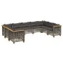 Garden furniture set 9 pieces and gray synthetic rattan cushions by , Garden sets - Ref: Foro24-3261981, Price: 774,09 €, Dis...