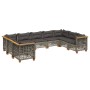Gartenmöbel-Set 9-teilig mit grauen Polstern aus synthetischem Rattan von , Gartensets - Ref: Foro24-3261981, Preis: 760,63 €...