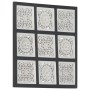 Handgeschnitztes MDF-Wandpaneel schwarz und weiß 60x60x1,5 cm von vidaXL, Wandverkleidung - Ref: Foro24-321657, Preis: 33,20 ...