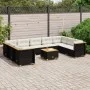 Set de sofás de jardín 10 pzas cojines ratán sintético negro de , Conjuntos de jardín - Ref: Foro24-3261983, Precio: 698,69 €...