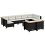 Set de sofás de jardín 10 pzas cojines ratán sintético negro de , Conjuntos de jardín - Ref: Foro24-3261995, Precio: 652,08 €...