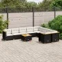 Garden sofa set 10 pieces with black synthetic rattan cushions by , Garden sets - Ref: Foro24-3262007, Price: 776,49 €, Disco...