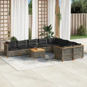 Garden sofa set 10 pieces with gray synthetic rattan cushions by , Garden sets - Ref: Foro24-3262011, Price: 830,73 €, Discou...