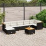 Garden sofa set with 8 pieces of black synthetic rattan and cushions. by , Garden sets - Ref: Foro24-3261929, Price: 518,90 €...