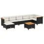 Garden sofa set with 8 pieces of black synthetic rattan and cushions. by , Garden sets - Ref: Foro24-3261929, Price: 596,70 €...