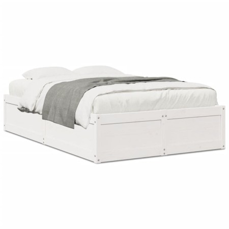 Estructura de cama madera maciza de pino blanco 120x200 cm de , Camas y somieres - Ref: Foro24-3282379, Precio: 215,27 €, Des...