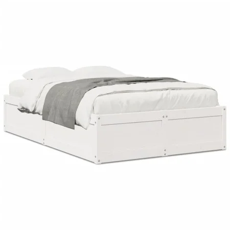Solid white pine wood bed frame 120x200 cm by , Beds and slatted bases - Ref: Foro24-3282379, Price: 212,49 €, Discount: %