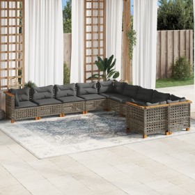 Garden sofa set 10 pieces with gray synthetic rattan cushions by , Garden sets - Ref: Foro24-3262047, Price: 827,12 €, Discou...