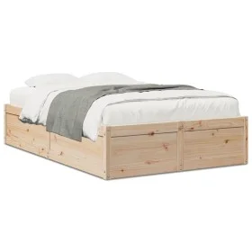 Solid pine wood bed frame 120x190 cm by , Beds and slatted bases - Ref: Foro24-3282387, Price: 165,52 €, Discount: %
