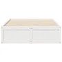 Solid white pine wood bed frame 135x190 cm by , Beds and slatted bases - Ref: Foro24-3282385, Price: 203,67 €, Discount: %