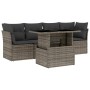 Garden sofa set with 5-piece synthetic rattan gray cushions by , Garden sets - Ref: Foro24-3266350, Price: 328,38 €, Discount: %