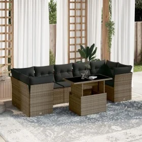 Set of garden sofas and cushions 8 pieces synthetic rattan gray by , Garden sets - Ref: Foro24-3266400, Price: 522,83 €, Disc...