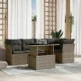 Gartenmöbel-Set 6-teilig mit grauen Polstern aus synthetischem Rattan von , Gartensets - Ref: Foro24-3266570, Preis: 396,37 €...