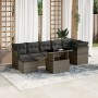Set of garden sofas and cushions 8 pieces synthetic rattan gray by , Garden sets - Ref: Foro24-3266750, Price: 492,86 €, Disc...
