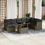 Garden furniture set 9 pieces and gray synthetic rattan cushions by , Garden sets - Ref: Foro24-3266790, Price: 547,44 €, Dis...