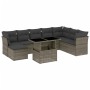 Gartenmöbel-Set 9-teilig mit grauen Polstern aus synthetischem Rattan von , Gartensets - Ref: Foro24-3266790, Preis: 558,83 €...