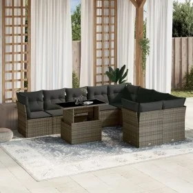 Garden sofa set 10 pieces with gray synthetic rattan cushions by , Garden sets - Ref: Foro24-3266840, Price: 619,24 €, Discou...