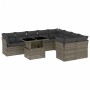 Gartensofa-Set, 10-teilig, mit grauen Polstern aus synthetischem Rattan von , Gartensets - Ref: Foro24-3266840, Preis: 623,20...