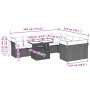Gartensofa-Set, 10-teilig, mit grauen Polstern aus synthetischem Rattan von , Gartensets - Ref: Foro24-3266840, Preis: 623,20...