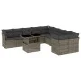 Gartensofa-Set, 11-teilig, mit grauen Kissen aus synthetischem Rattan. von , Gartensets - Ref: Foro24-3266880, Preis: 677,31 ...