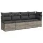 Gartensofa-Set, 11-teilig, mit grauen Kissen aus synthetischem Rattan. von , Gartensets - Ref: Foro24-3266880, Preis: 677,31 ...