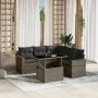 6-piece garden furniture set with gray synthetic rattan cushions by , Garden sets - Ref: Foro24-3267270, Price: 407,73 €, Dis...