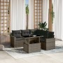 Gartenmöbel-Set 6-teilig mit grauen Polstern aus synthetischem Rattan von , Gartensets - Ref: Foro24-3267270, Preis: 406,97 €...