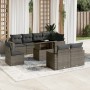 Gartenmöbel-Set 9-teilig mit grauen Polstern aus synthetischem Rattan von , Gartensets - Ref: Foro24-3267410, Preis: 605,31 €...