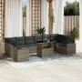 Garden sofa set 11 pieces and gray synthetic rattan cushions by , Garden sets - Ref: Foro24-3267520, Price: 686,98 €, Discoun...