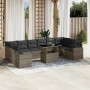 Set de sofás de jardín 11 pzas y cojines ratán sintético gris de , Conjuntos de jardín - Ref: Foro24-3267520, Precio: 672,93 ...