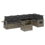 7-piece garden sofa set with gray synthetic rattan cushions by , Garden sets - Ref: Foro24-3267920, Price: 476,73 €, Discount: %