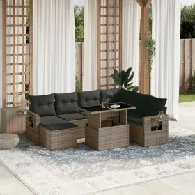 Gartensofa-Set und Kissen, 8-teilig, aus grauem Kunst-Rattan. von , Gartensets - Ref: Foro24-3268070, Preis: 503,63 €, Rabatt: %