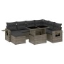 Set of garden sofas and cushions 8 pieces synthetic rattan gray by , Garden sets - Ref: Foro24-3268070, Price: 518,94 €, Disc...