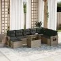 Gartenmöbel-Set 9-teilig mit grauen Polstern aus synthetischem Rattan von , Gartensets - Ref: Foro24-3268100, Preis: 559,94 €...